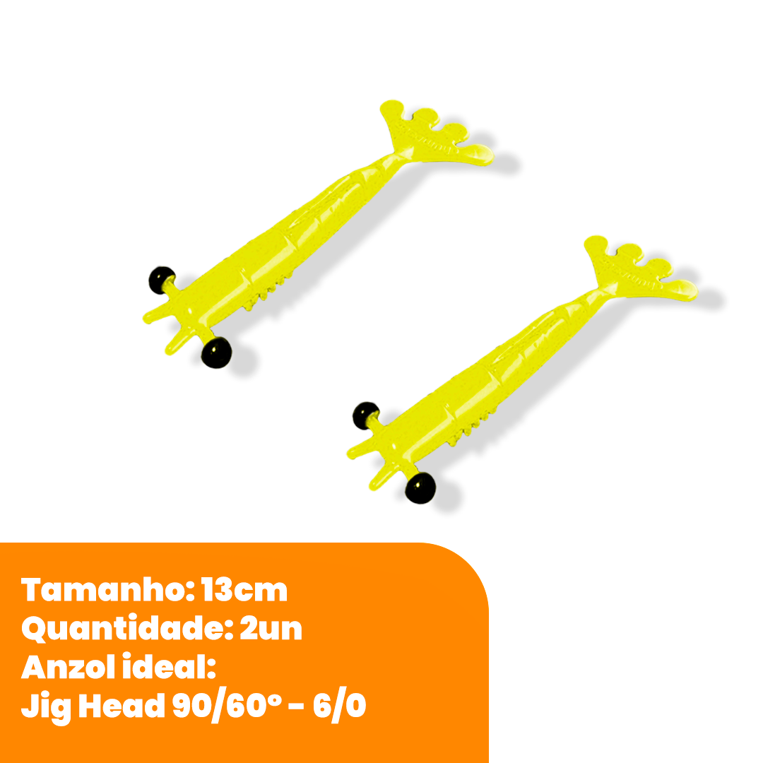 Kit Isca Artificial Camarão Jig Head Articulado