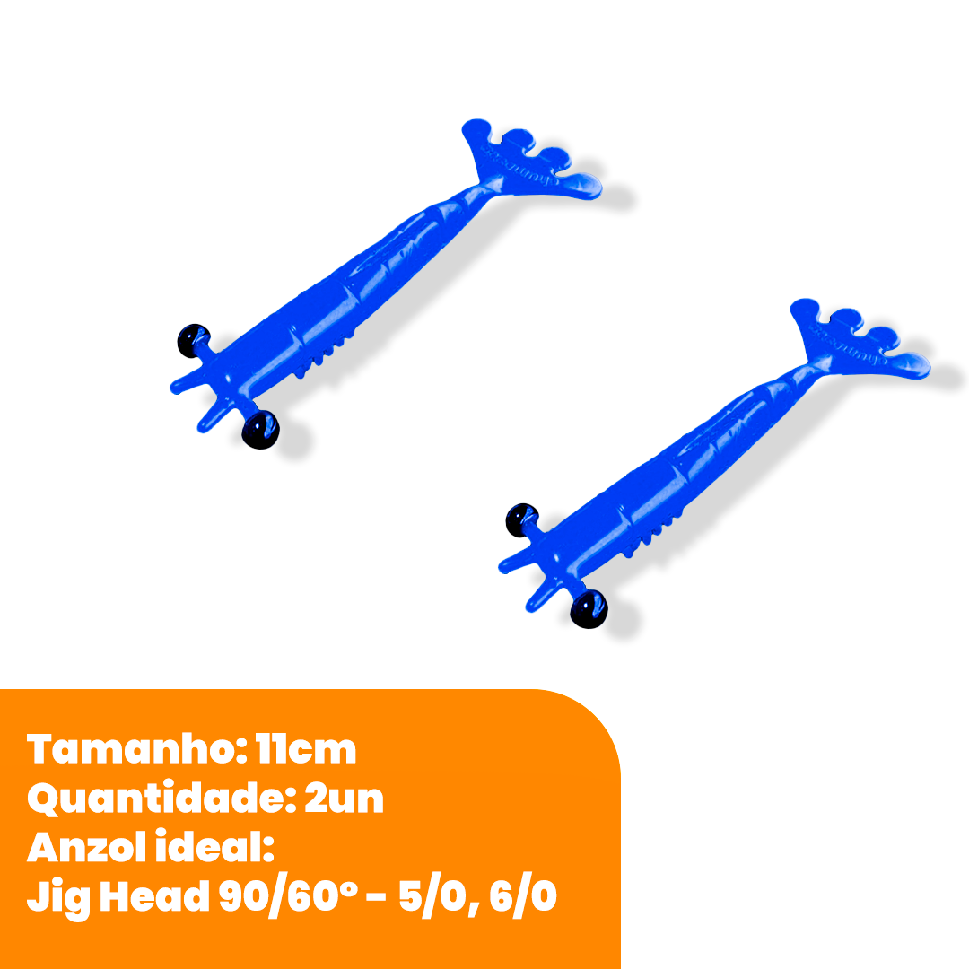 Kit Isca Artificial Camarão Jig Head Articulado