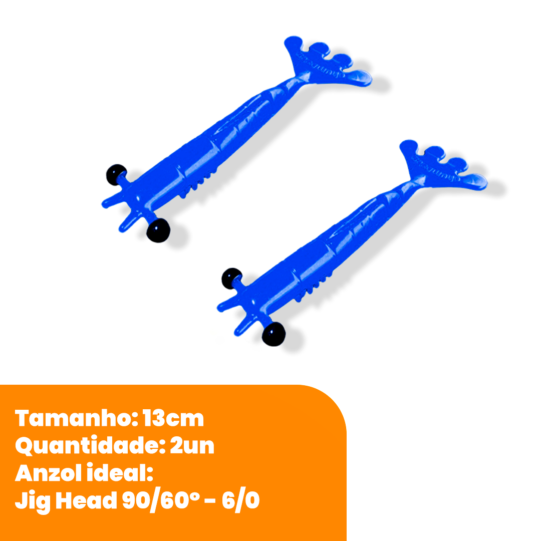 Kit Isca Artificial Camarão Jig Head Articulado