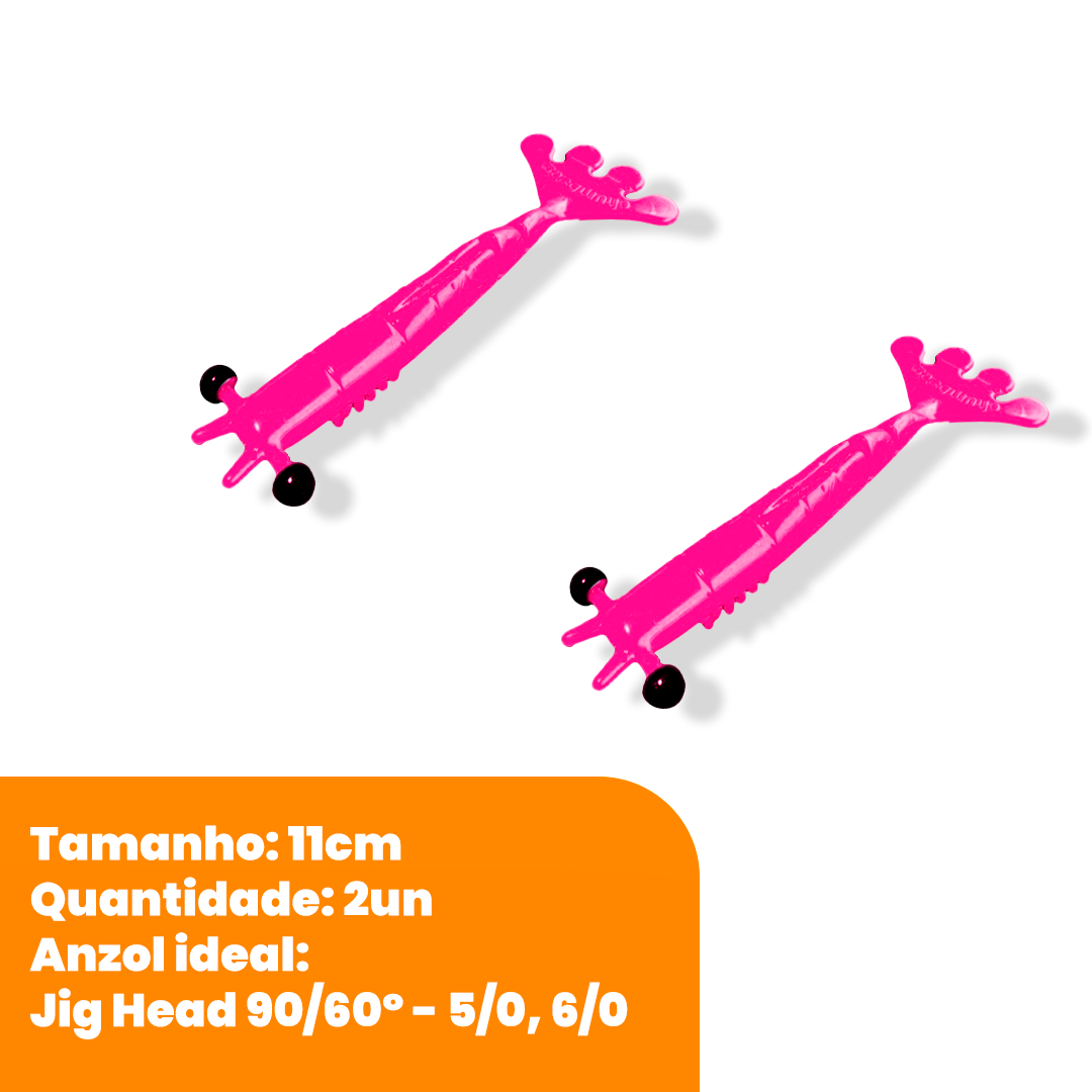 Kit Isca Artificial Camarão Jig Head Articulado