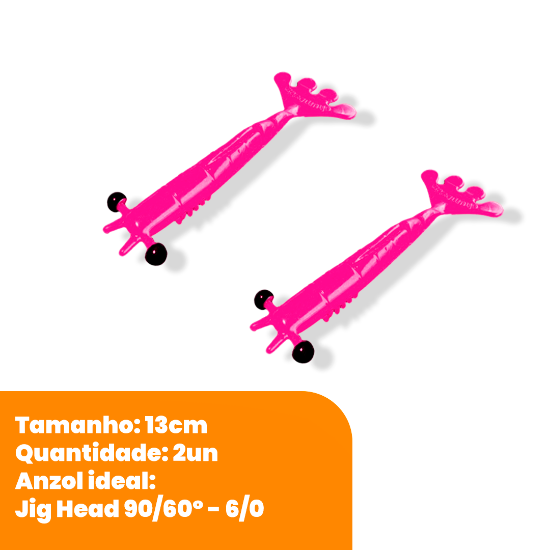Kit Isca Artificial Camarão Jig Head Articulado