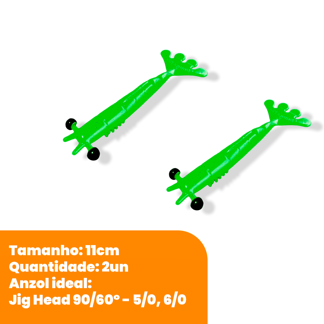 Kit Isca Artificial Camarão Jig Head Articulado