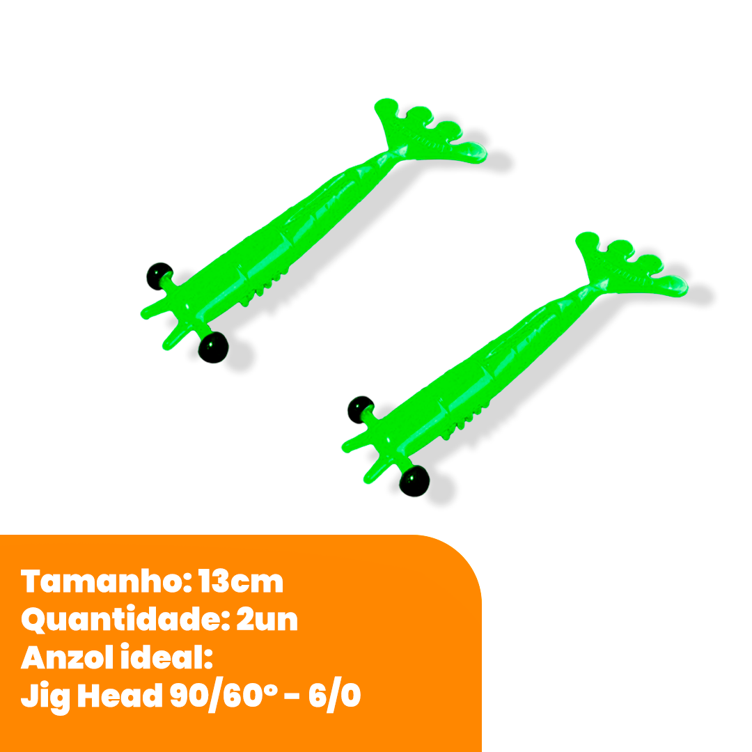 Kit Isca Artificial Camarão Jig Head Articulado